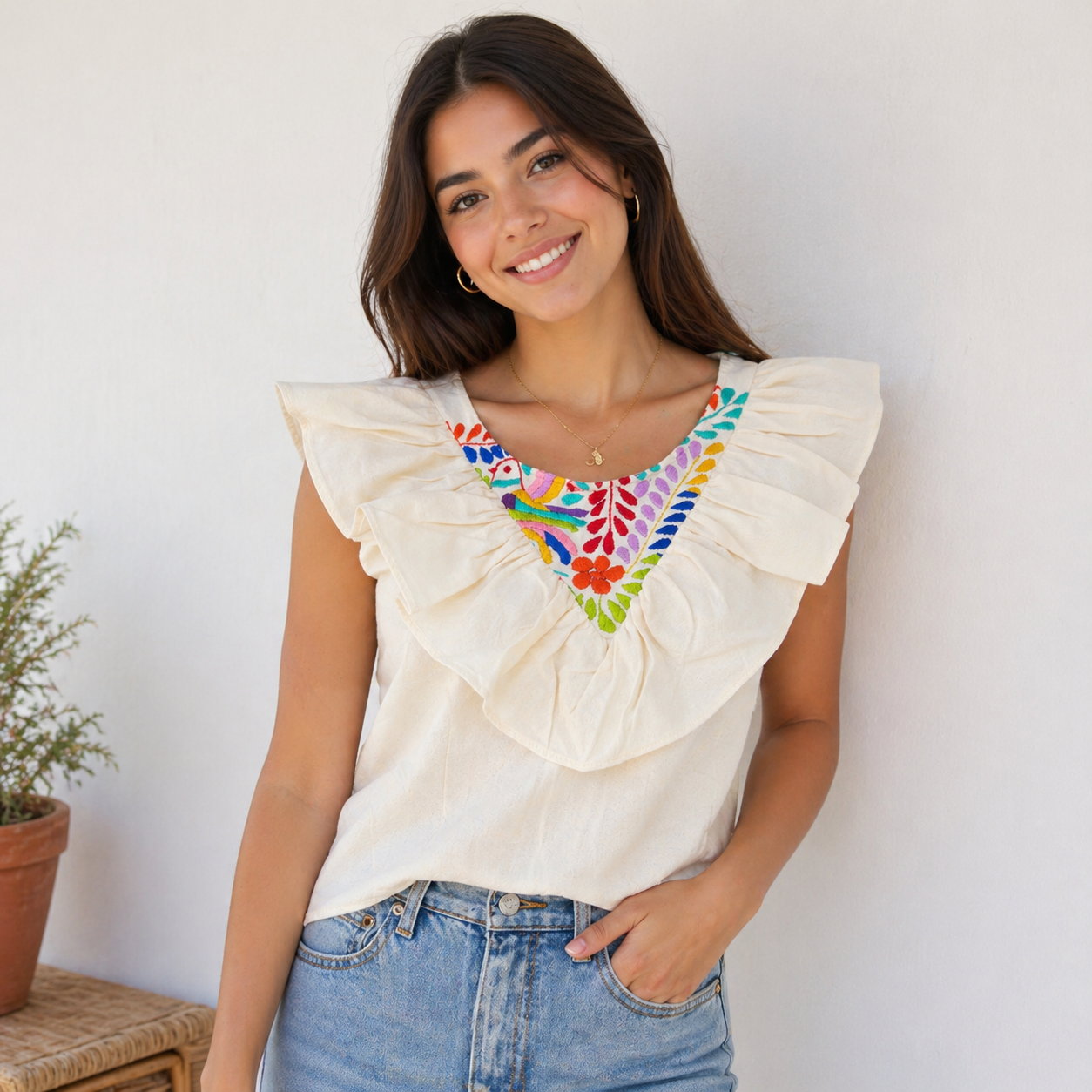 Blusa artesanal 100%algodon