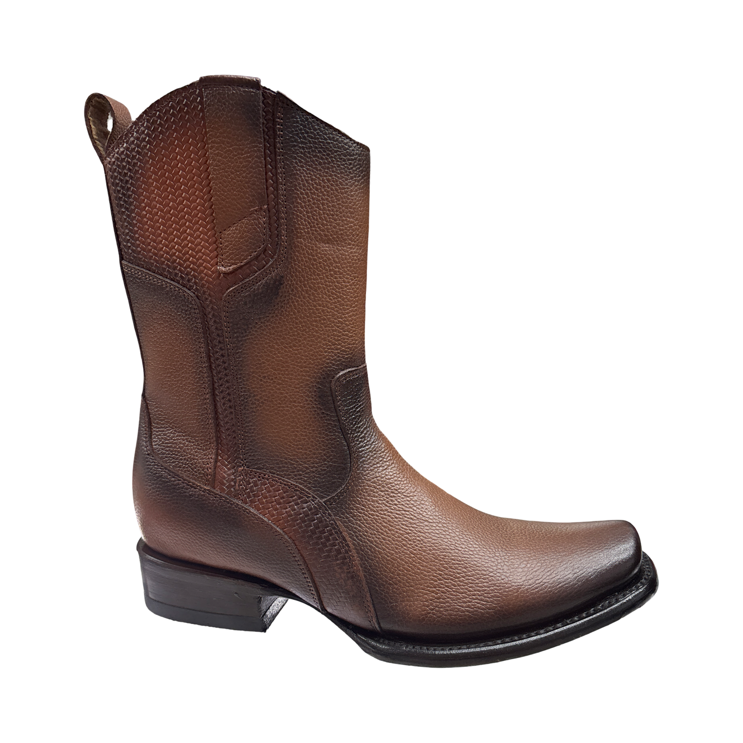Title:
Men’s Brown Genuine Leather Western Boots – Square Toe Cowboy Boots with Side Zipper