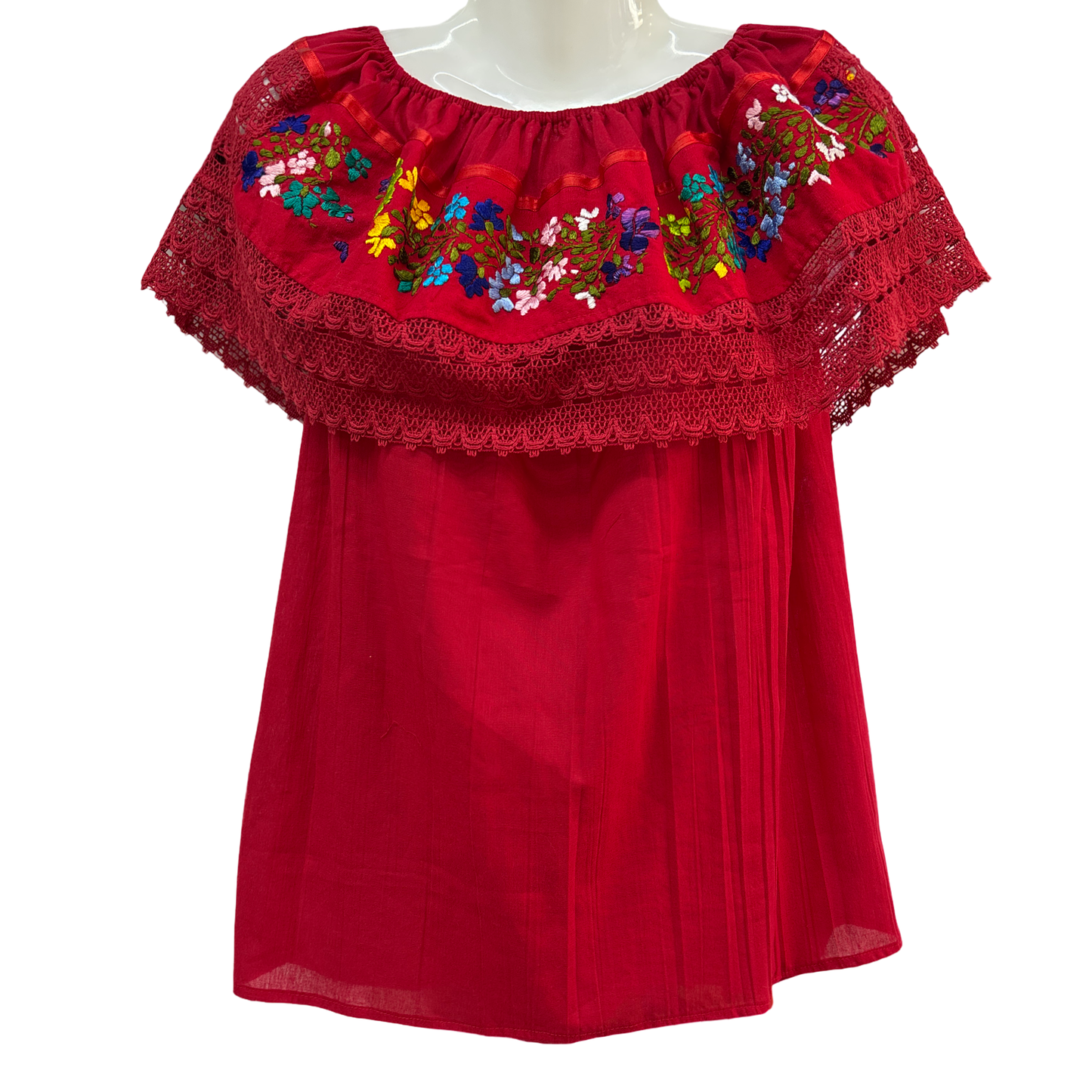 🌸 Embroidered Mexican Blouse – Off-Shoulder Elegant Style