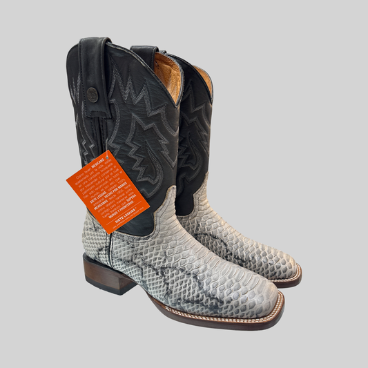 Premium Western Leather Boots – Exotic Python Print – Handmade in Mexico