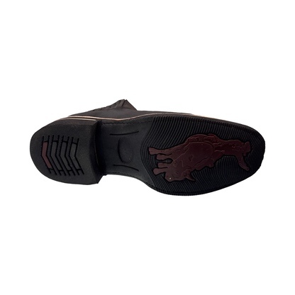 Botín Vaquero de Piel Negra – Estilo rodeo clásico