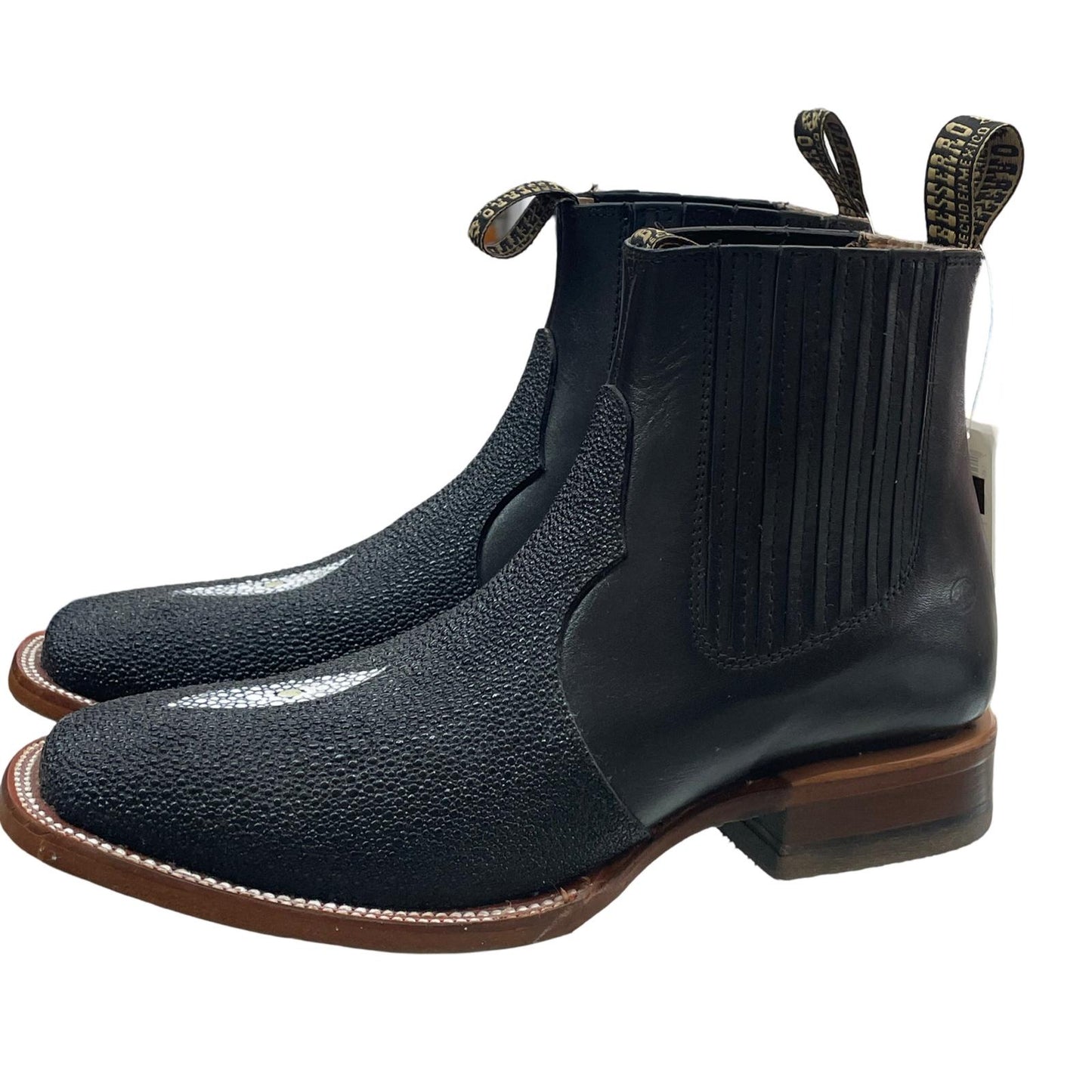 Real Stingray Skin Leather Ankle Boots
