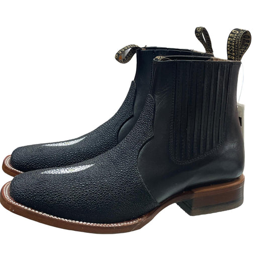 Real Stingray Skin Leather Ankle Boots
